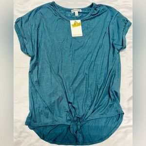 NWT Girls Crown of Hearts Emalee V-neck Tie Front sz M oversized cute shirt top